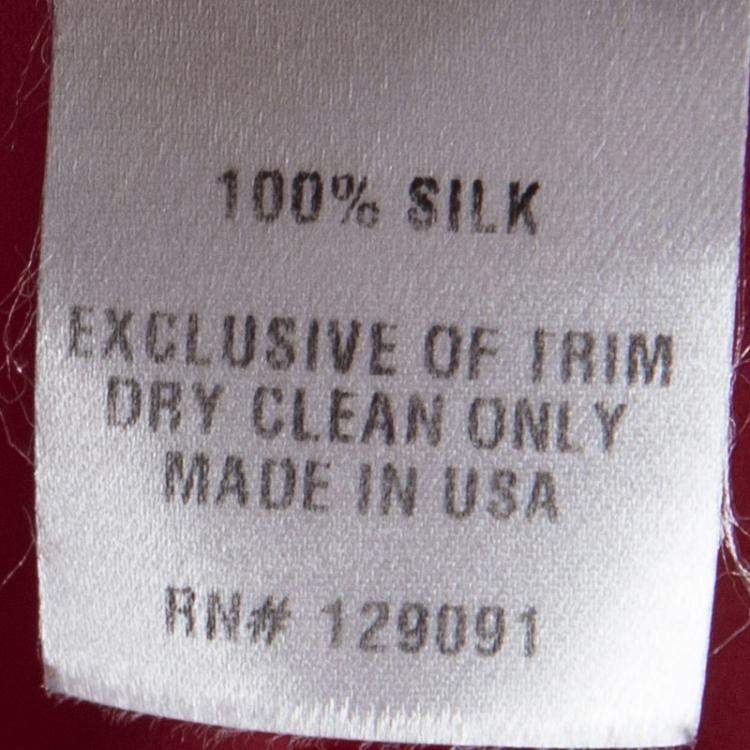 Pre Owned Prabal Gurung Red Silk Pleat Detail Draped Maxi Skirt S