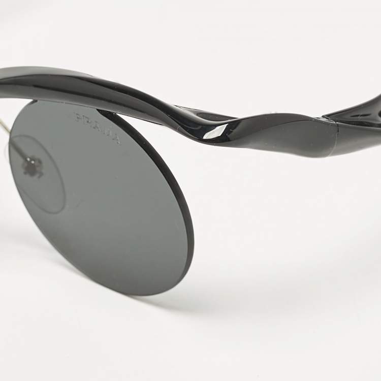 Pre Owned Prada Black SPRA24 Morph Round Sunglasses