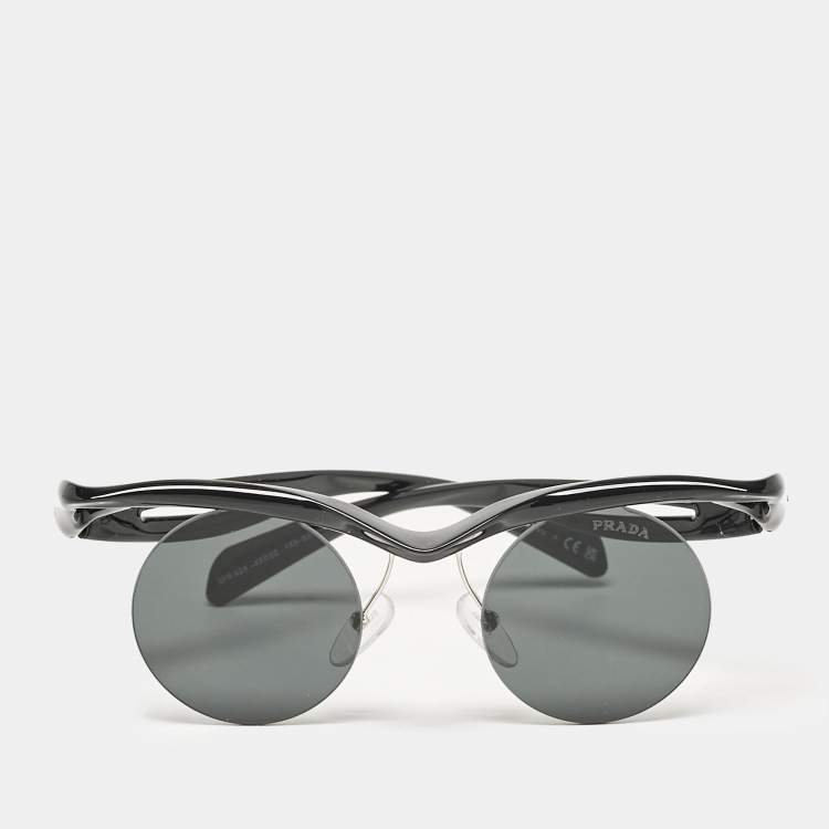 Pre Owned Prada Black SPRA24 Morph Round Sunglasses