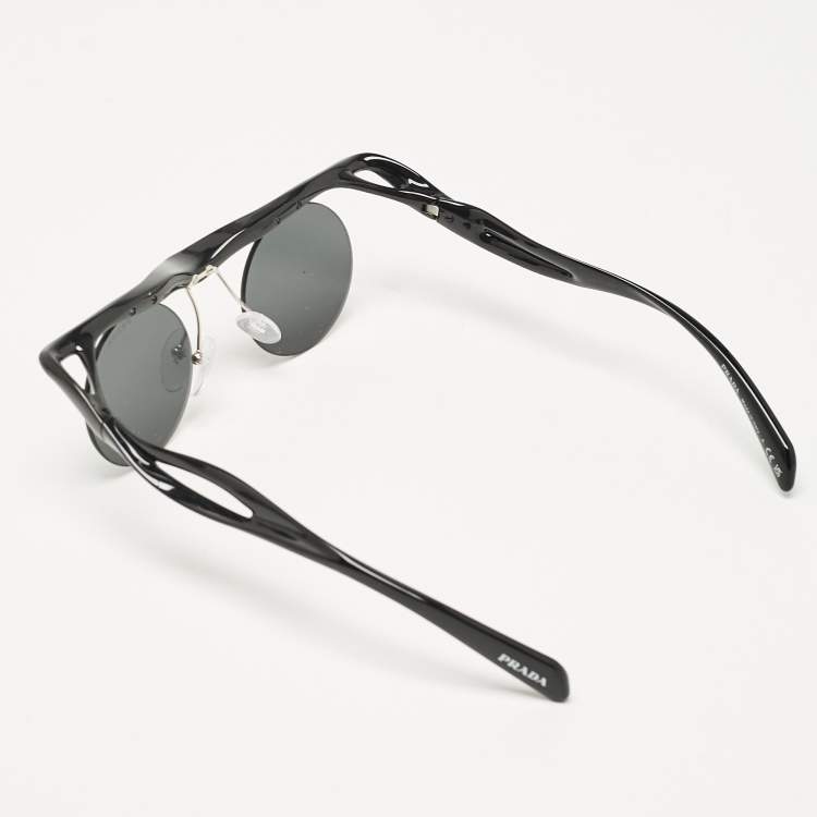 Pre Owned Prada Black SPRA24 Morph Round Sunglasses