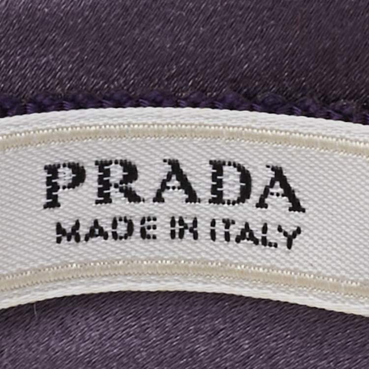 Pre Owned Prada Purple Satin Crystal Embellished Headband