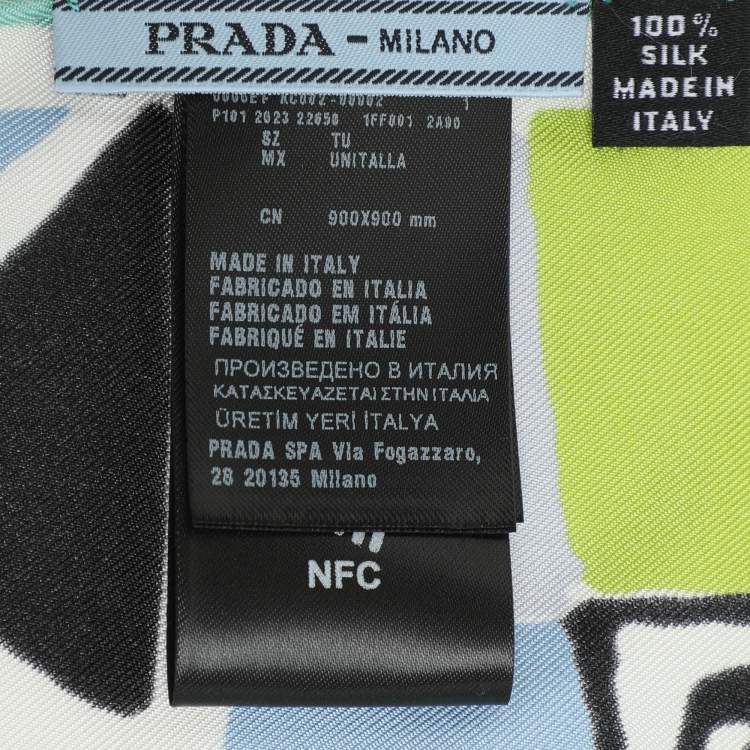 Pre Owned Prada Multicolor Pittoresque Milan Print Foulard Scarf