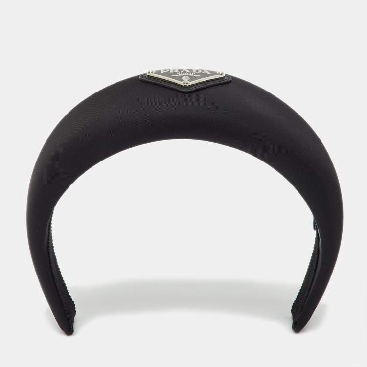 Pre Owned Prada Black Logo Re-Nylon Headband 