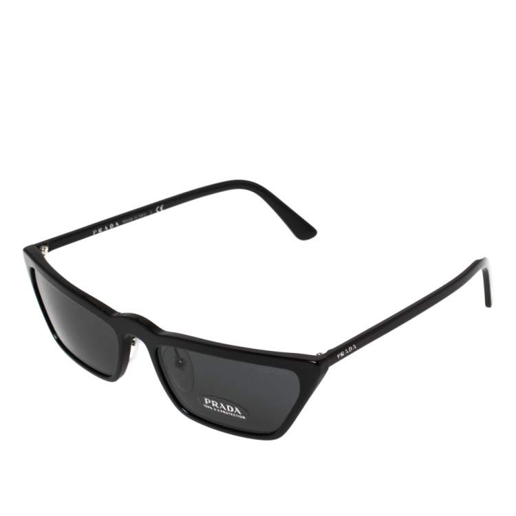 مملوكة مسبقًا Prada Black/Grey SPR 19U Cat Eye Sunglasses