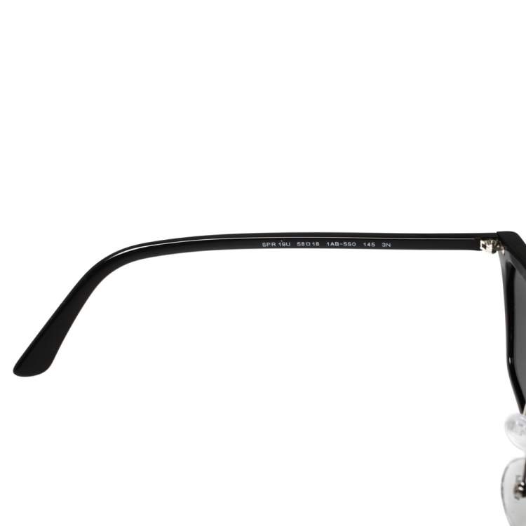 مملوكة مسبقًا Prada Black/Grey SPR 19U Cat Eye Sunglasses