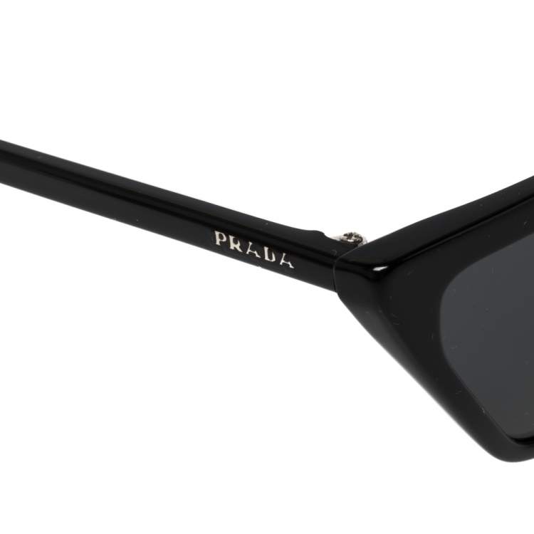 مملوكة مسبقًا Prada Black/Grey SPR 19U Cat Eye Sunglasses