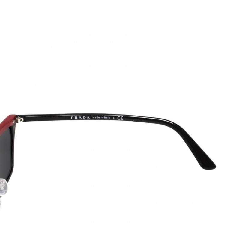 مملوكة مسبقًا Prada Red/Grey SPR 19U Cat Eye Sunglasses