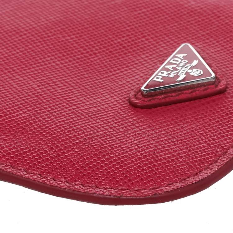 Pre Owned Prada Pink Saffiano Lux Leather iPhone Case 