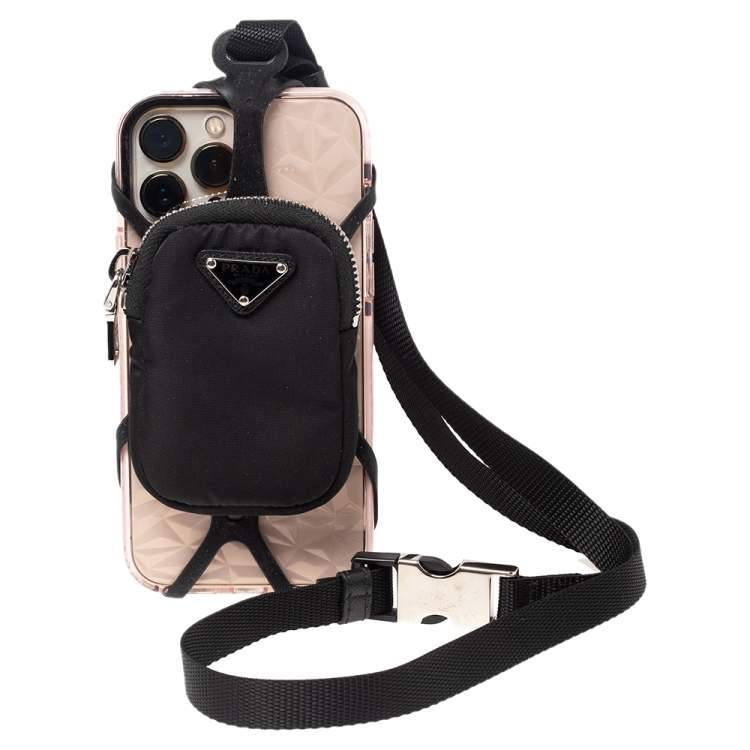 Pre Owned Prada Black Nylon Cellphone Case