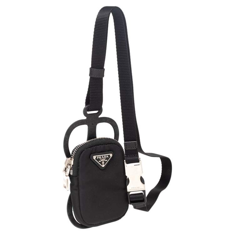 Pre Owned Prada Black Nylon Cellphone Case