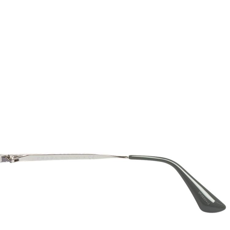 Pre Owned Prada Silver Tone/Grey SPR64T Gradient Oval Sunglasses