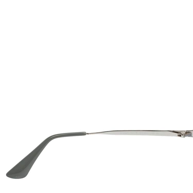 Pre Owned Prada Silver Tone/Grey SPR64T Gradient Oval Sunglasses