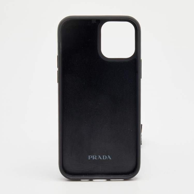 Prada Black Crystal Embellished Suede iPhone 12 And 12 Pro cover Prada | TLC