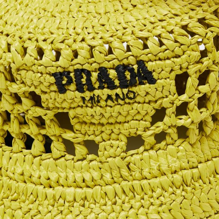 Pre Owned Prada Green Crochet Bucket Hat M