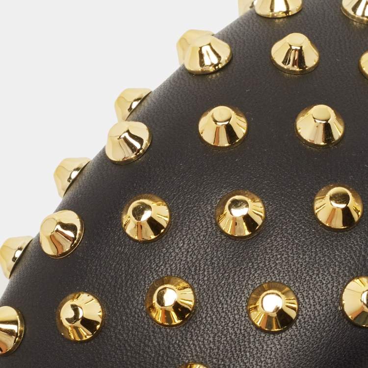Pre Owned Prada Black Studded Leather Headband
