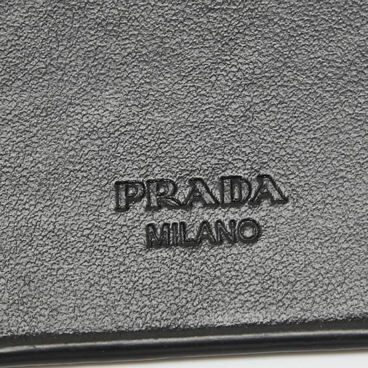 Pre Owned Prada Black Saffiano Leather iPhone 14 Case