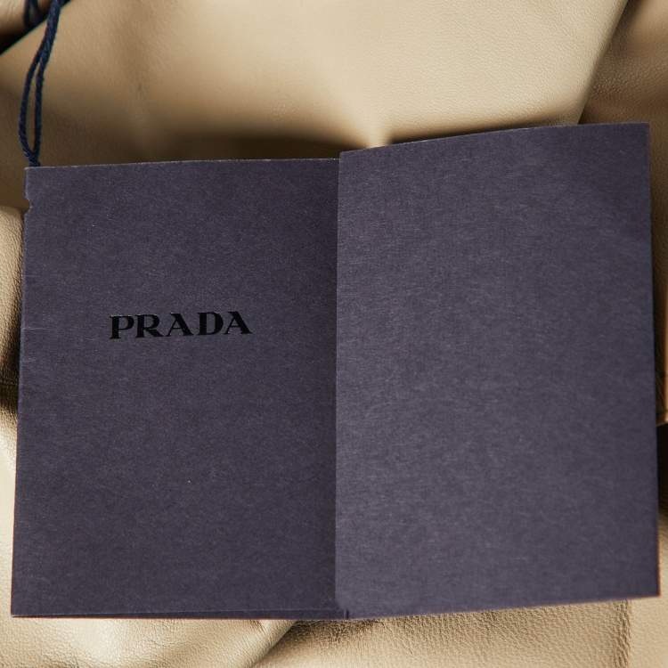 Pre Owned Prada Beige Leather Hooded Zip-Up Coat S