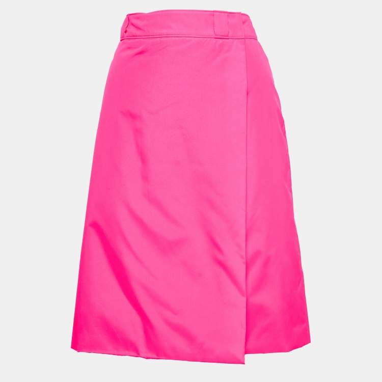 مملوكة مسبقًا Prada Fluorescent Pink Synthetic Pencil Skirt M