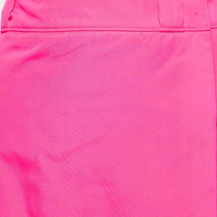 مملوكة مسبقًا Prada Fluorescent Pink Synthetic Pencil Skirt M