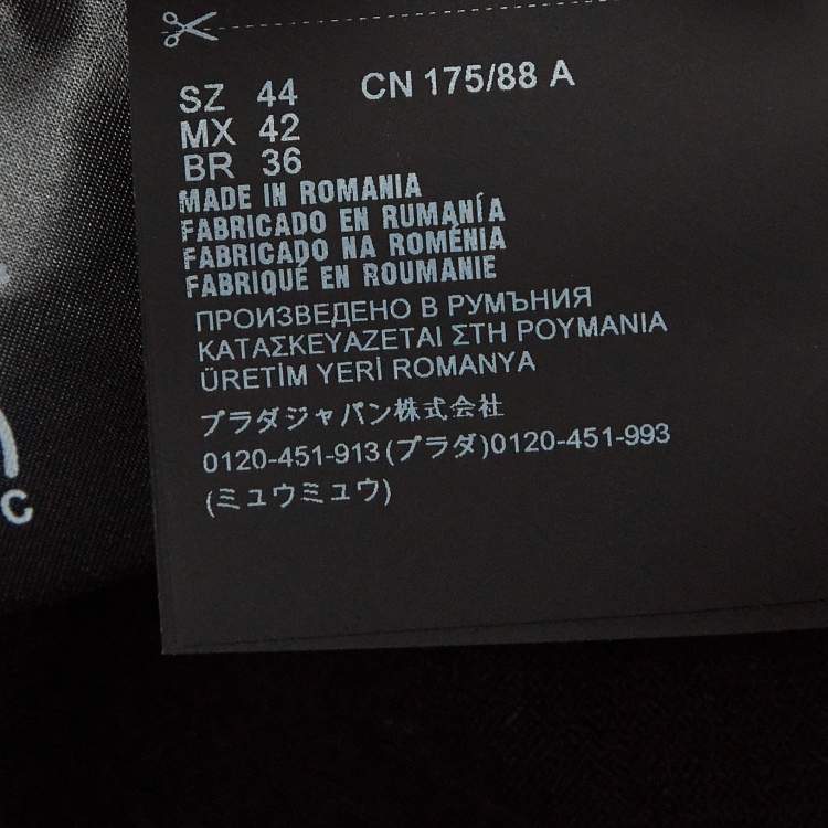 Pre Owned Prada Black Cotton Rib Knit Crew Neck Sweater M