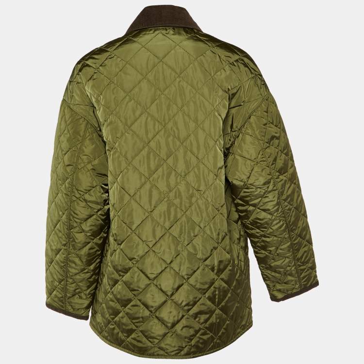 Pre Owned Prada Military Green Re-Nylon Quilted Light Jacket S