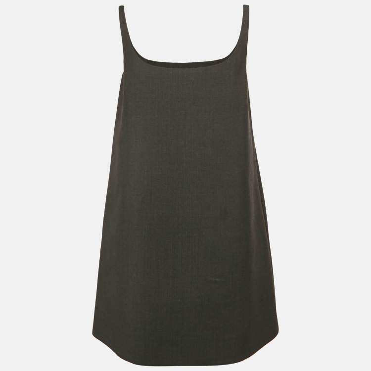 Pre Owned Prada Grey Wool Cami Mini Dress S