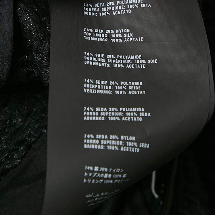 Pre Owned Prada Black Textured Organza Silk Halter Neck Mini Dress M