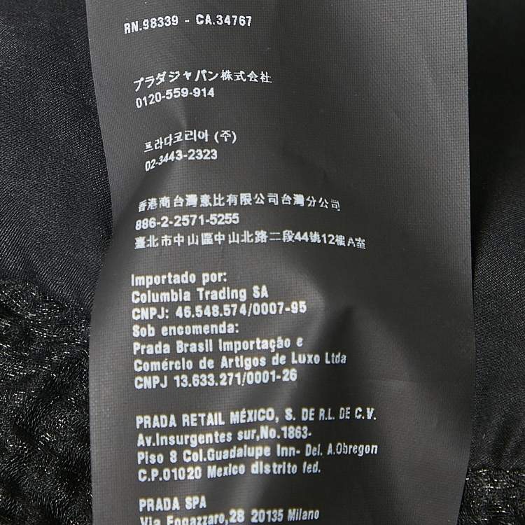 Pre Owned Prada Black Textured Organza Silk Halter Neck Mini Dress M