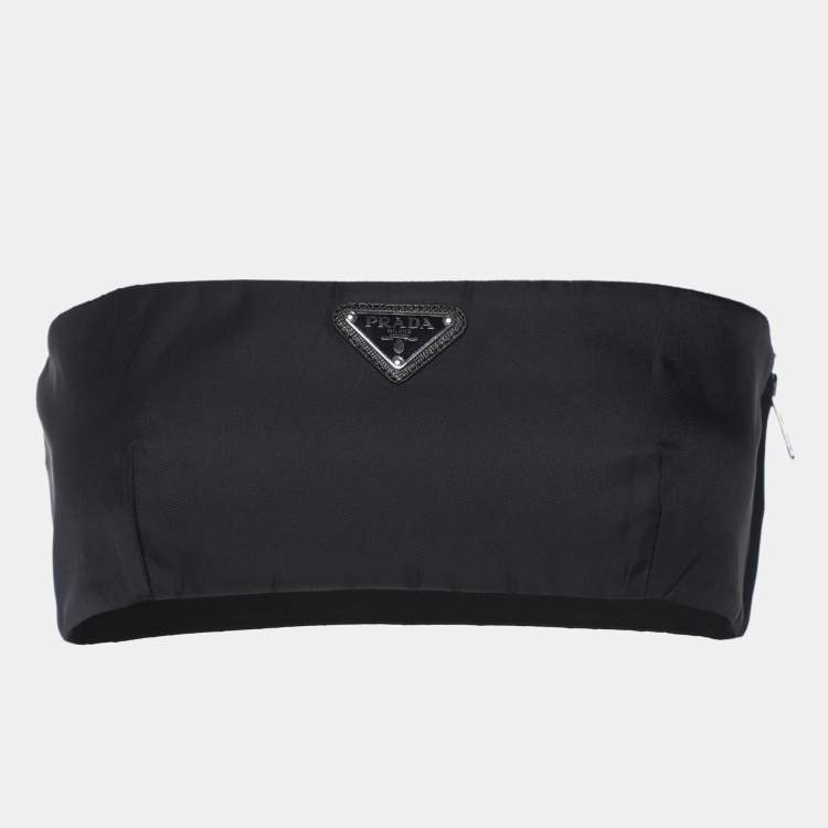 Pre Owned Prada Black Re-Nylon Bandeau Top S
