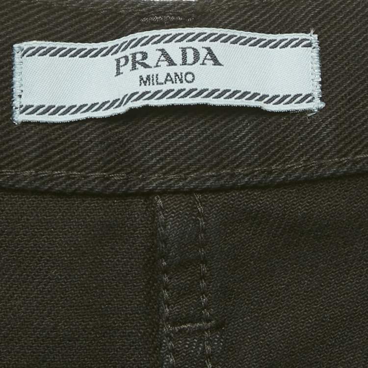 Pre Owned Prada Black Denim Barrel Leg Jeans S/Waist 30"