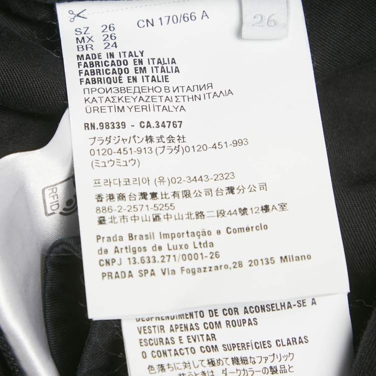 Pre Owned Prada Black Denim Barrel Leg Jeans S/Waist 30"