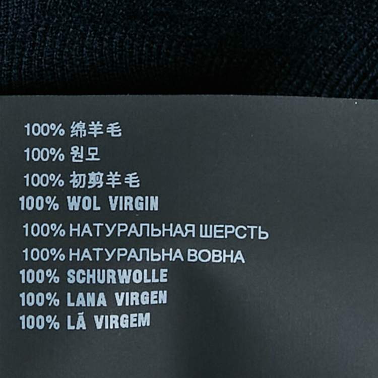 Pre Owned Prada Navy Blue Virgin Wool Button Front Cardigan XS