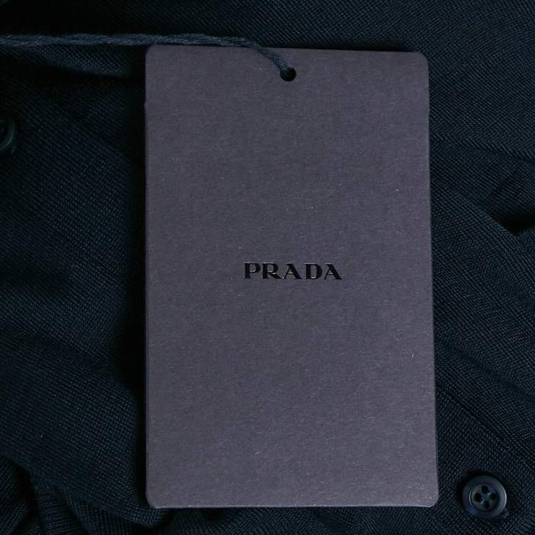 Pre Owned Prada Navy Blue Virgin Wool Button Front Cardigan XS