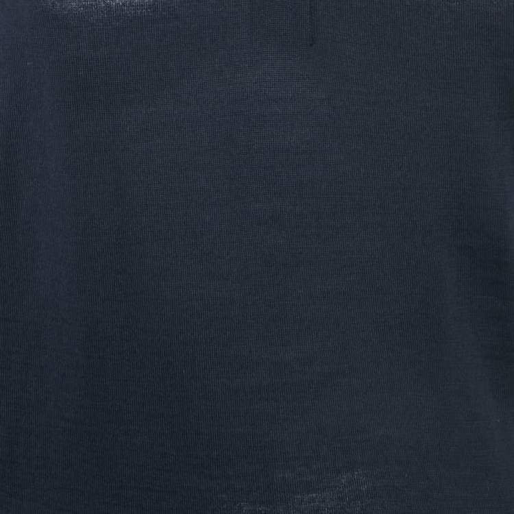 Pre Owned Prada Navy Blue  Wool Knit Contrast Collar Pullover XS