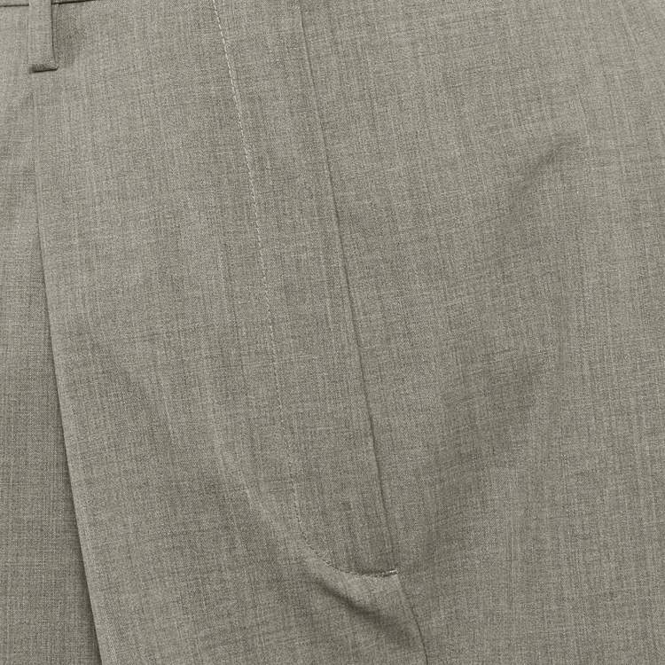 Pre Owned Prada Grey Wool Wide Leg Trousers XS