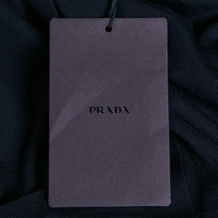 Pre Owned Prada Navy Blue Wool Button Front Cardigan XS