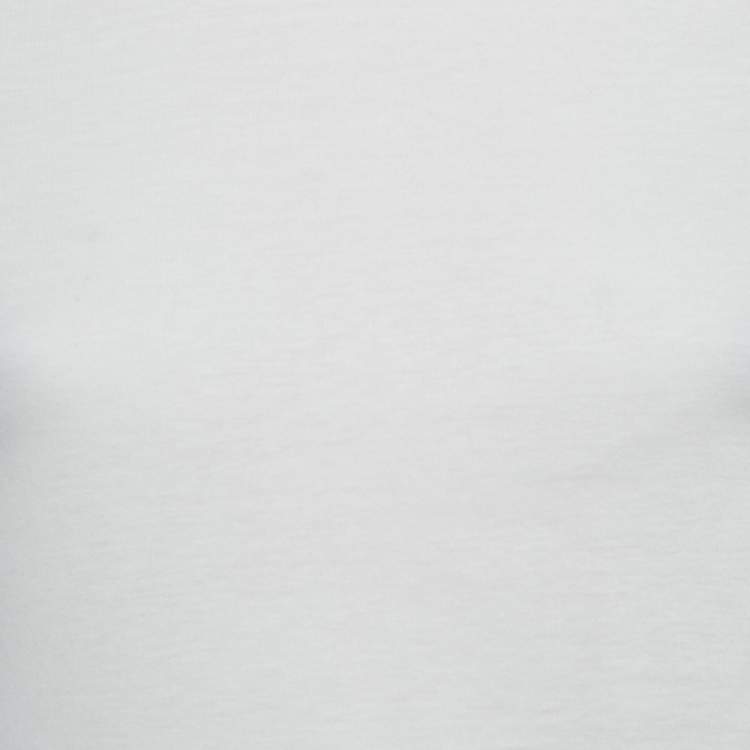 Pre Owned قميص برادا أبيض قطن محبوك بأكمام قصيرة صغير جداً