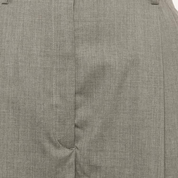 Pre Owned Prada Grey Wool Pleated Trousers S