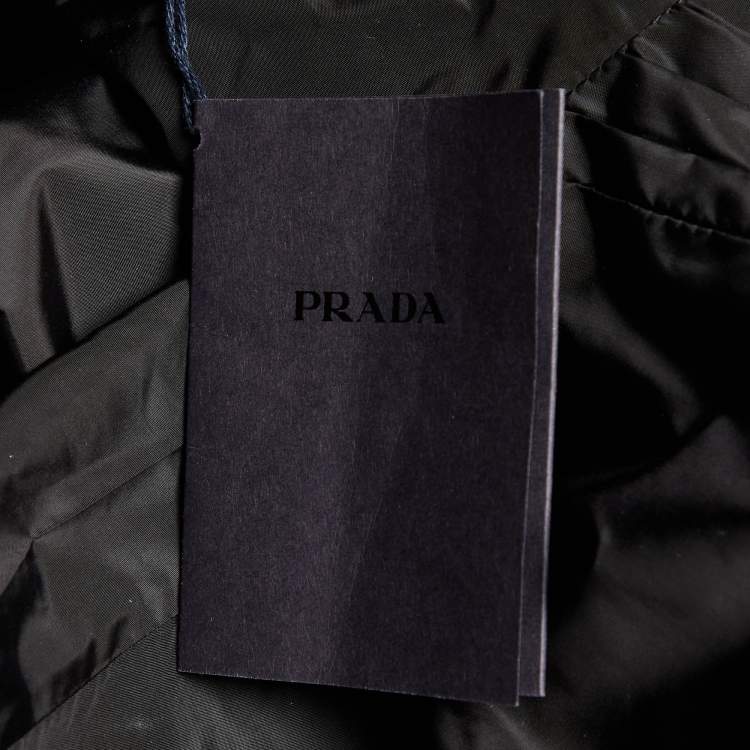 Pre Owned Prada Black Nylon Pleat Detail Hooded Jacket S