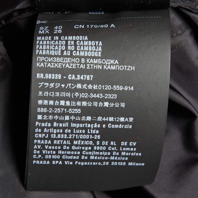 Pre Owned Prada Black Nylon Pleat Detail Hooded Jacket S