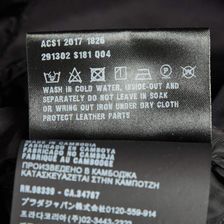 Pre Owned Prada Black Nylon Pleat Detail Hooded Jacket S