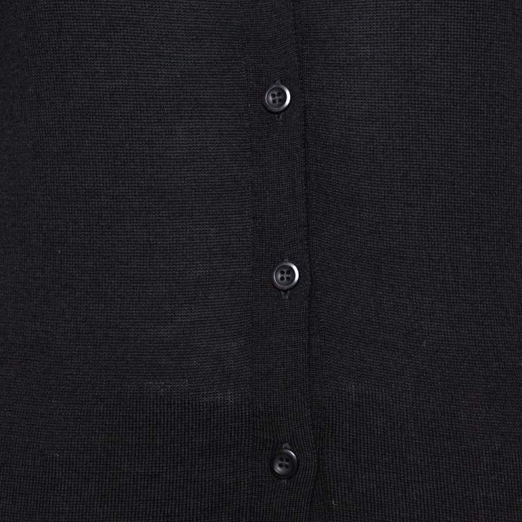 Pre Owned Prada Black Wool Button Front Cardigan XS