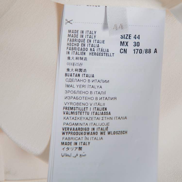 Pre Owned Prada Cream Silk Button Front Shirt M