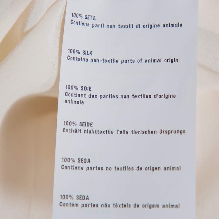 Pre Owned Prada Cream Silk Button Front Shirt M