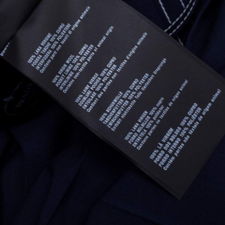 Pre Owned Prada Navy Blue Wool Sleeveless Midi Dress M 