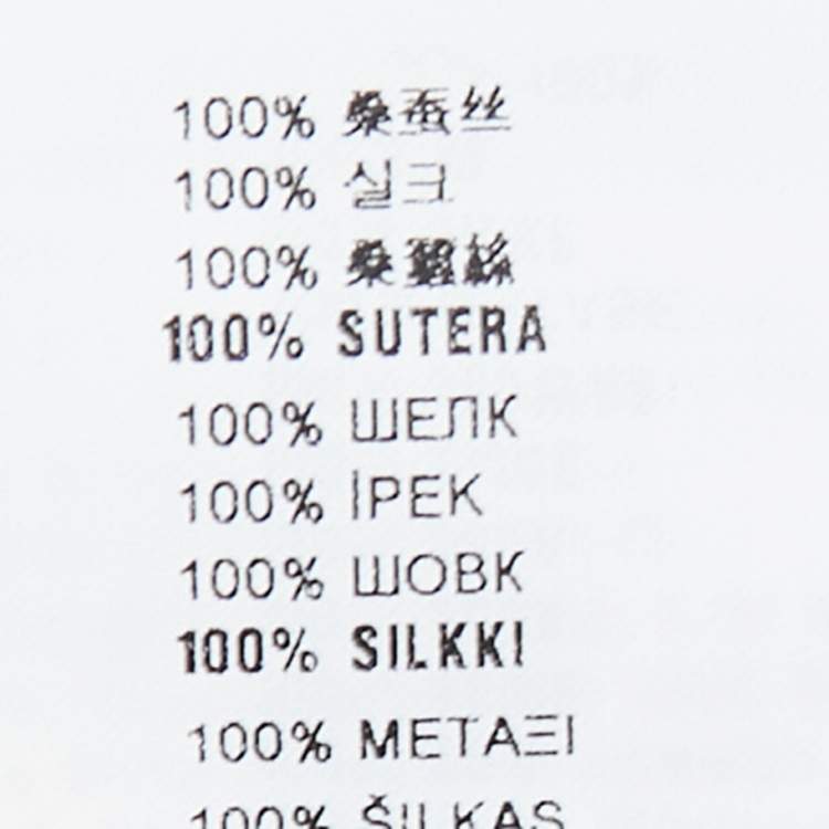 Pre Owned Prada Multicolor Printed Silk Plunge Neck Ramage Gown L 