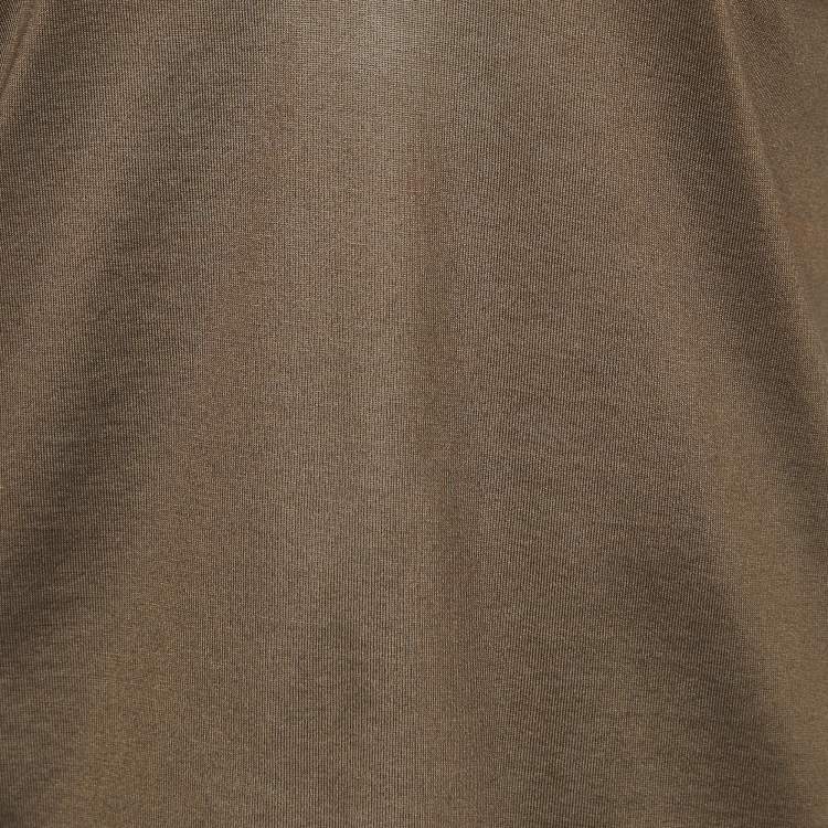 Pre Owned Prada Brown Cotton Knit V-Neck t-Shirt L