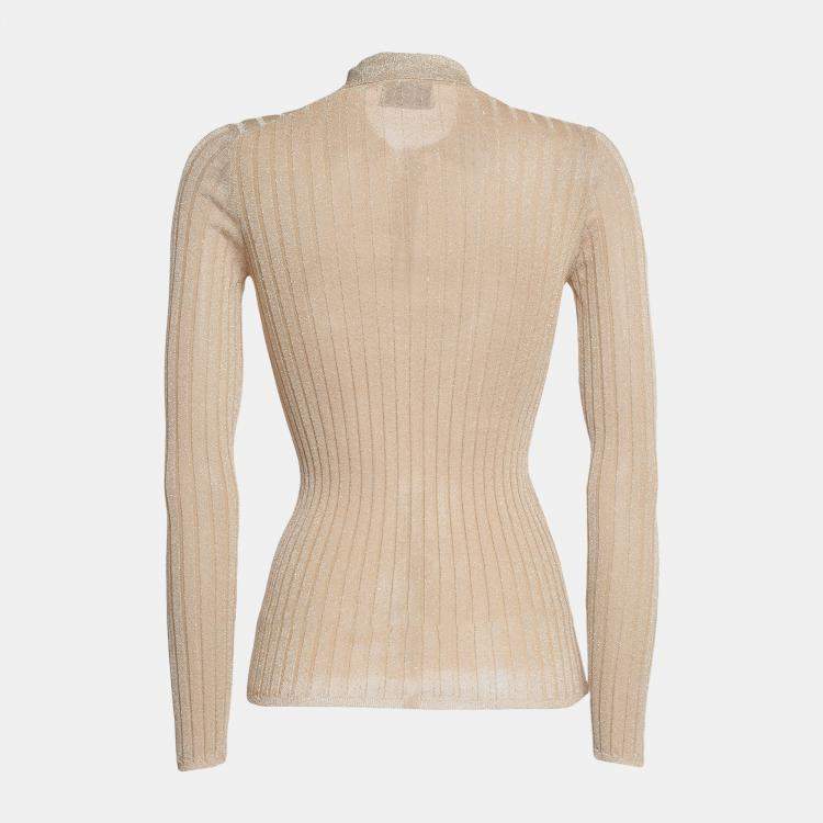 Pre Owned Prada Metallic Fiber Polo shirt 44