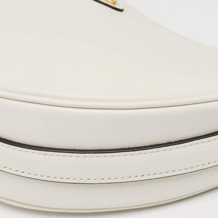 Pre Owned Prada White Leather Arqué Shoulder Bag