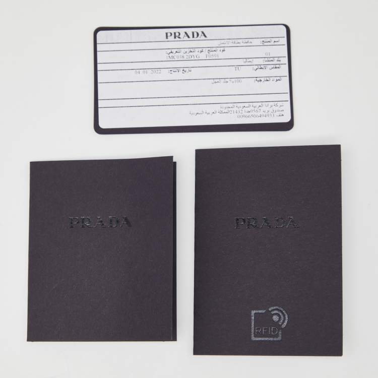 Pre Owned Prada Grey Saffiano Leather Zip Card Holder